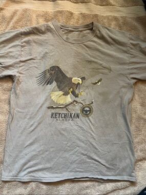 Men's Gray Eagle Graphic T-Shirt